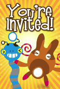 Blue and Brown Aliens Invitation