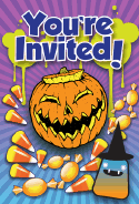 Halloween Jack-o-Lantern Monsters Candy Invitation