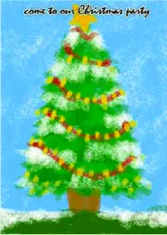 Christmas Party Invitation with Christmas Tree (small)