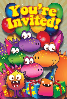 Dinosaurs Monsters Invitation