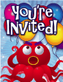 Big Red Octopus Small Invitation