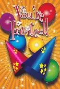 Birthday Hats Balloons Invitation