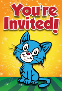 Blue Kitten Invitation