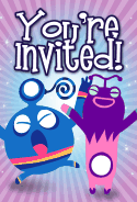 Blue and Purple Aliens Invitation