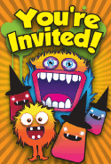 Happy Monster Halloween Party Invitation