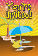 Tropical Umbrella Invitation