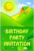 Birthday Party Invitation with Kite