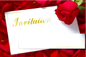 Wedding Invitation with Card and Roses