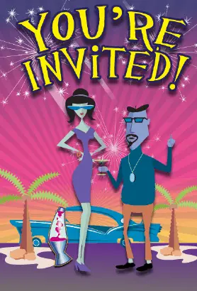 60s Beatniks Invitation