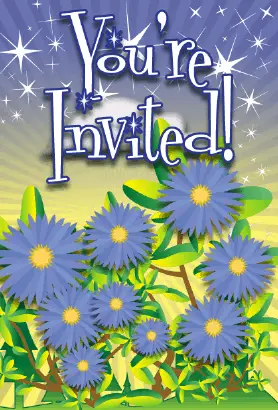 Aster Flower Invitation