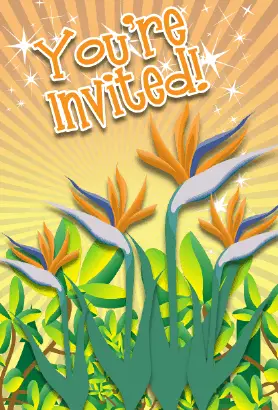 Bird of Paradise Flower Invitation