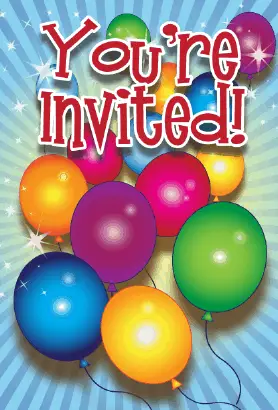 Birthday Balloons Invitation