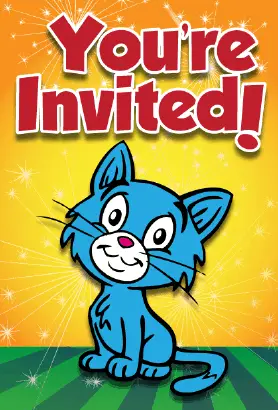 Blue Kitten Invitation