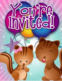 Chipmunks Small Invitation
