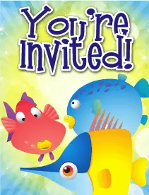 Colorful Fish Small Invitation