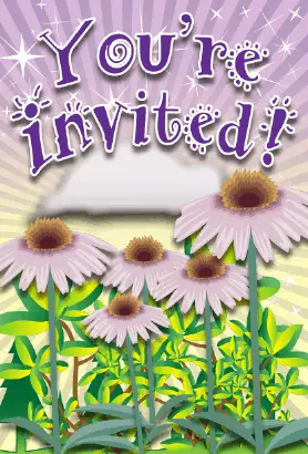 Cone Flower Invitation