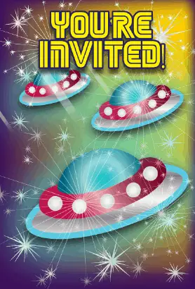 Flying Saucers Invitation