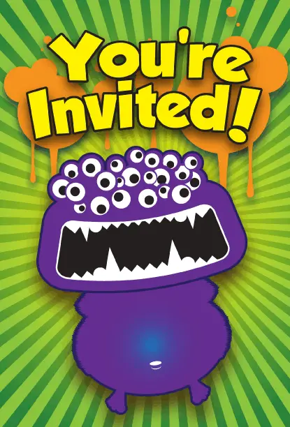 Monster Eyeball Halloween Invitation