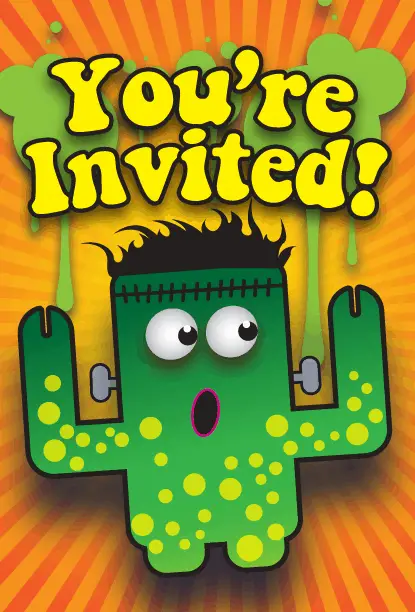 Frankenstein Monster Halloween Invitation