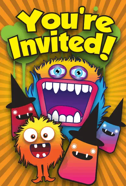 Happy Monster Halloween Party Invitation