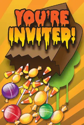 Halloween Candy Bag Invitation