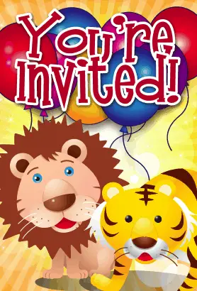 Lion Tiger Invitation