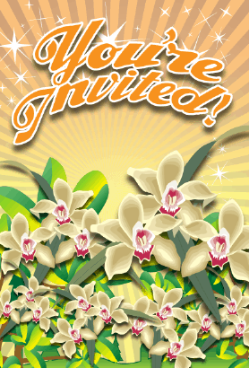 Orchid Flower Invitation