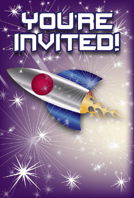 Rocket Ship Invitation