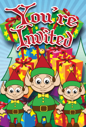 Christmas Santa Elves Invitation
