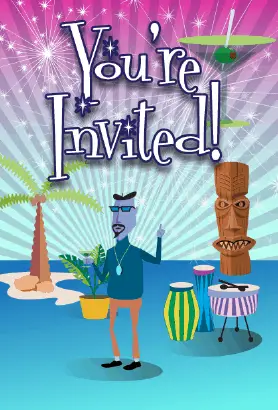 Tiki Beatnik Invitation