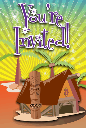 Tiki Hut Invitation
