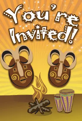 Tribal Masks Invitation