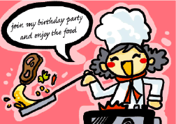 Birthday Party Invitation with Chef Enjoy the Food (small)