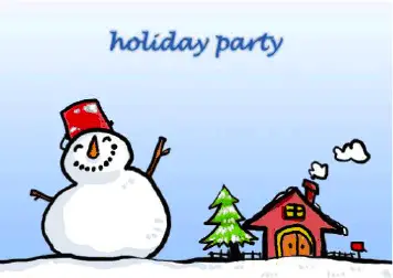 Holiday Party Invitation with Jolly Snowman