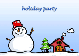Holiday Party Invitation with Jolly Snowman (small)