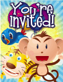 Bird Tiger Monkey Small Invitation