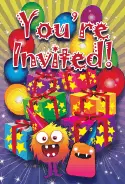 Birthday Monsters Presents Invitation