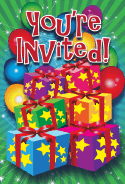 Birthday Presents Balloons Invitation