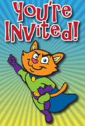Cat Superhero Invitation