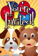 Dog and Teddy Bear Invitation
