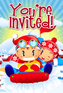 Kids on Sled Invitation