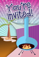 Tropical Fireplace Invitation