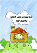 Birthday Party Invitation with Boy in House (small)