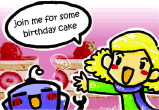 Birthday Party Invitation Robot Girl and Cake