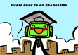 Graduation Party Invitation with Robot Wearing Mortarboard (small)