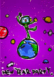 New Year Party Invitation with Robot standing on the Earth (small)