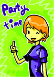 Party Time Invitation with Adult Woman Winking